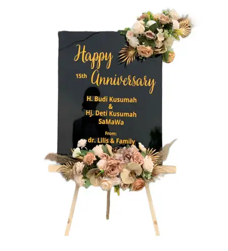 Papan Bunga Akrilik Kayu Ara