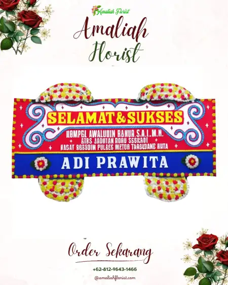 Papan Bunga Ucapan Selamat Kayu Ara